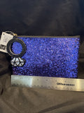 Avenue 9 Purple Glitter Zipper Pouch with Blk Glitter Ring Charm