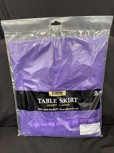 Plastic Table Skirts 29”x 168” Rectangular Purple