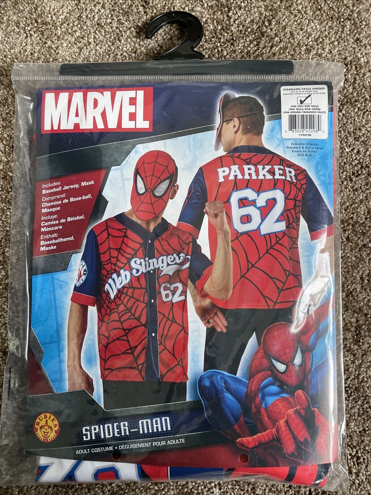 Spider-Man Universal Studios Baseball Jersey Marvel Kids Large Can Fit  Adult Vtg