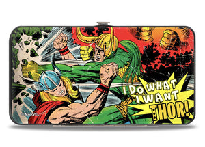 Buckle Down Thor & Loki Battle Hinged Wallet I Do What I Want Thor! Marvel