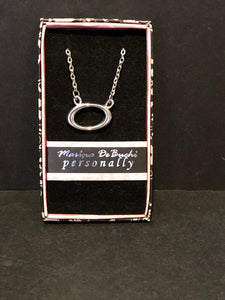 Marina DeBuchi "O" Necklace Silver Plated  15" +3" extender    NEW