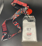 Marvel Deadpool Lanyard W/Collectable Sticker & 2” Rubber Charm