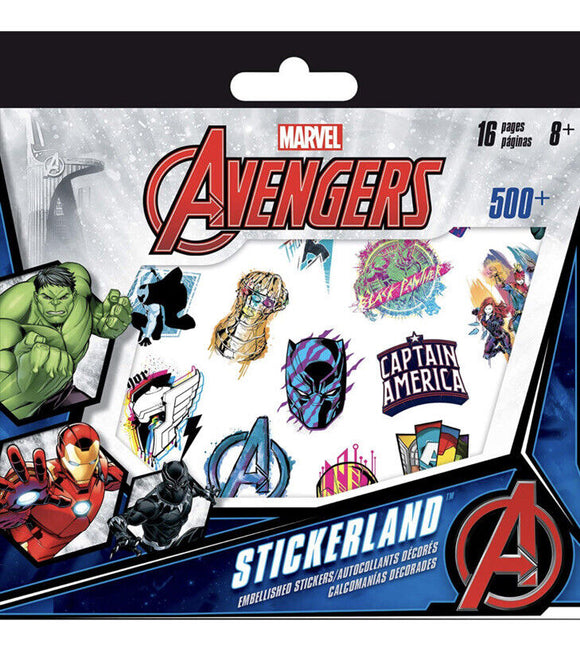 Avengers 16 pages of over 500 Stickers Ages 8+