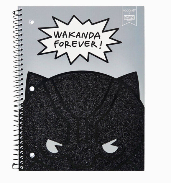 Yoobi Wakanda Forever Black Panther Spiral Notebook 100 Page College Ruled Marvel