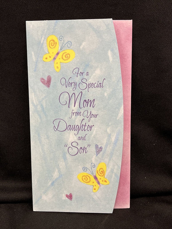 Mother's Day from Daughter and Son Greeting Card w/Envelope
