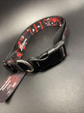 Marvel Deadpool 2-Action Poses Splatter Logo Blk WDP031 Plastic Clip Dog Collar Sz L