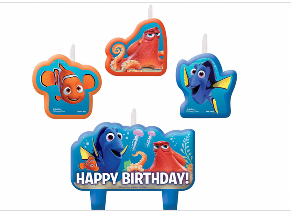 Finding Dory Nemo Party Supplies - Birthday Candle Set Cupcake Cake 4 Pcs Set