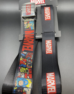 Marvel Mens 2n1 Web Belt Pack Fits Up to 42” Marvel Logo & Marvel w/Super Heroes