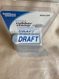 Office Depot Pre-Inked “Draft” Rubber Stamp Blue Ink NEW