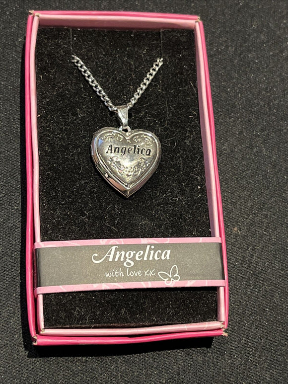 Heart Picture Locket With Love Necklace 16-18