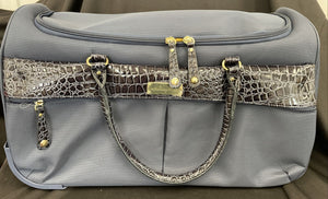 samantha brown navy wheeled weekender Croc Embellished