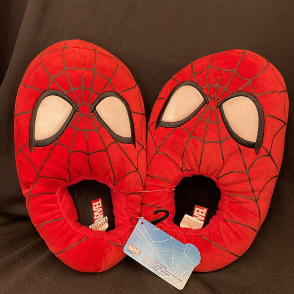 Marvel Spiderman Adult Web Plush No Slip Foam Slippers Size M 9/10