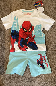 Marvel Spiderman 2pc Short & T-shirt Set Sz 5