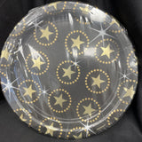 HOLLYWOOD GOLD STARS METALLIC 10.5“ Round Plates  8PK