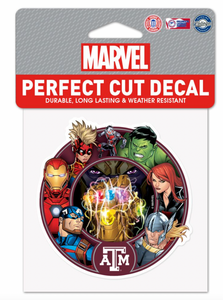 Texas A&M Aggies Marvel Avengers Perfect Cut Decal 4"x4"