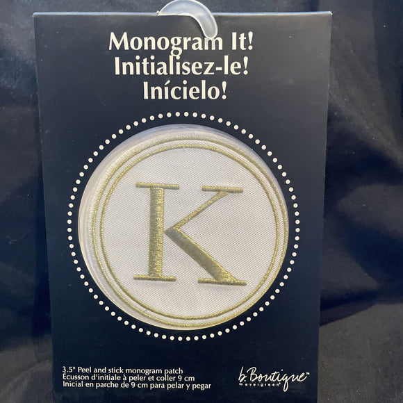 Eveart Evergreen Boutique Monogram It Letter K Applique Patch NEW