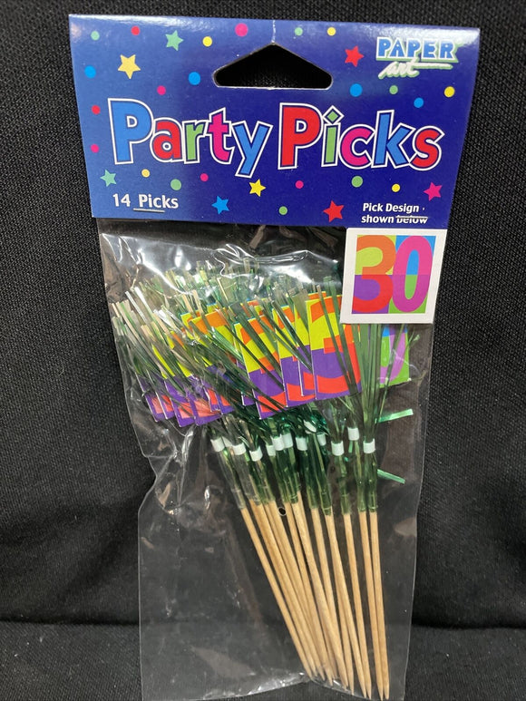 30th Birthday Or Anniversary Party Picks Decor For Desserts Or Food 14ct