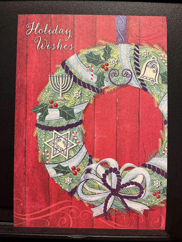 Merry Christmas Happy Hanukkah Greeting Card w/Envelope