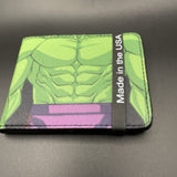 Buckle Down Hulk Close Up Chest & Back Bifold Men’s Wallet