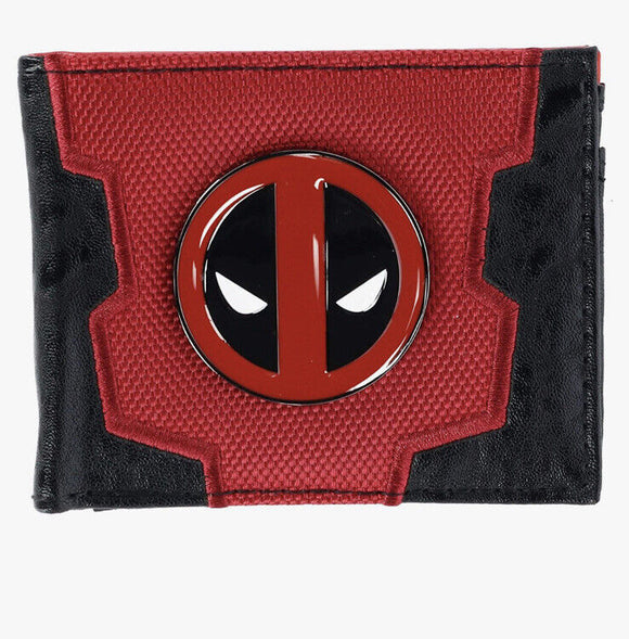 Marvel Deadpool Metal Logo Face Faux Leather Bifold Wallet