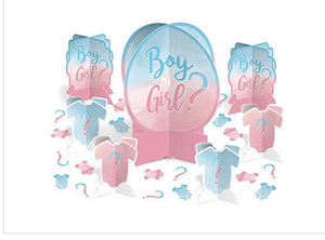 Gender Reveal 7 Piece Table Decorating Kit