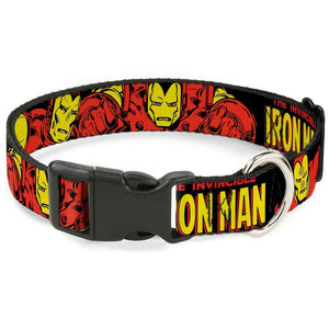 Buckle Down Dog PLASTIC CLIP COLLAR - THE INVINCIBLE IRON MAN ACTION POSES 1"/L WIM011