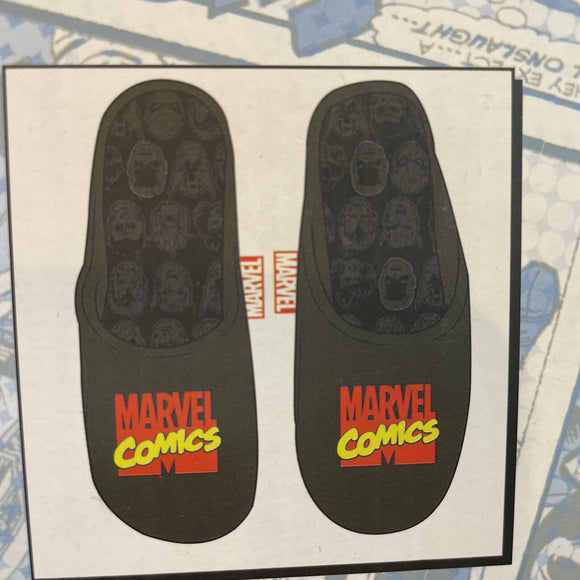 Marvel Comics Mens Plush Slip On Slippers Size M