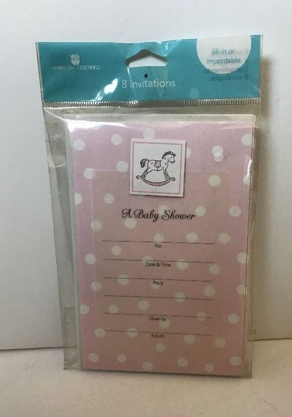 American Greetings A Baby Shower Fill-In or Imprintable 8 Invitations Cards 8 ct