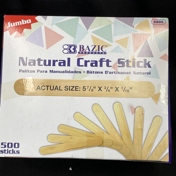 Jumbo Natural Craft Sticks Pack of 500ct Free shipping USA