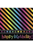 Neon Birthday Zebra Print Peace Party Paper Luncheon Napkins 16Ct