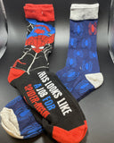 Marvel Spiderman Web Climbing & Logo 2Pk Mens Socks Size 6-12