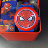 Marvel Spiderman Face Light Up Flip Top Kids LED Watch W/Decorative Band