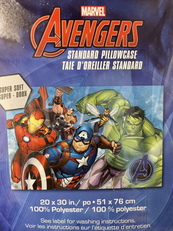 Marvel Avengers Action Pose Standard Pillowcase - 20 x 30 inches
