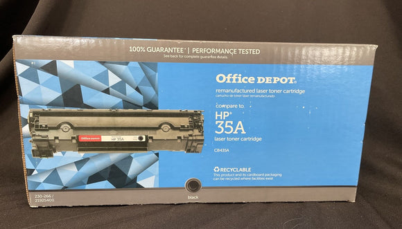 New Office Depot Black Toner Cartridge Replaces HP 35A