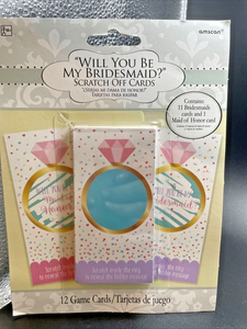 'Will you be my bridesmaid?" Scratch off Cards - Package of 12