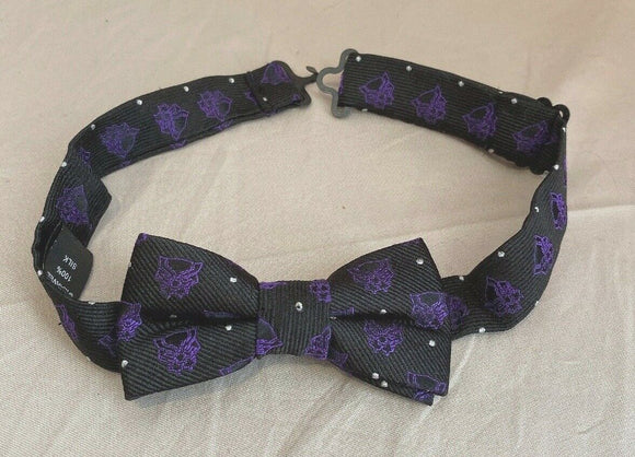 Marvel Black Panther Purple Dot Boy’s Bow Tie 100% Silk NEW