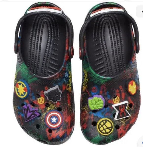 Crocs Kids' Superhero Clog , Marvel/Black, 6 Big Kid