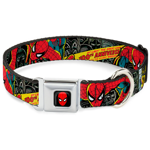 MARVEL UNIVERSE Spider-Man Full Color Seatbelt Buckle Collar - 15