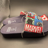 Marvel Superhero Logos Youth Rubber  Slides Size 2