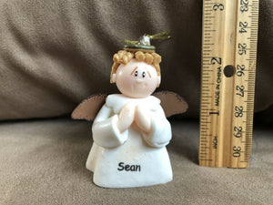 Sean Personalized Angel Ornament 2.5” NEW