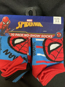 Marvel Spiderman Face Pose Kids Socks 10 Pairs Size 4-6