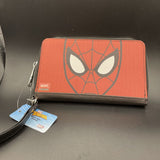 Buckle Down Spiderman Face Close Up Zip Around Wallet Wristlet