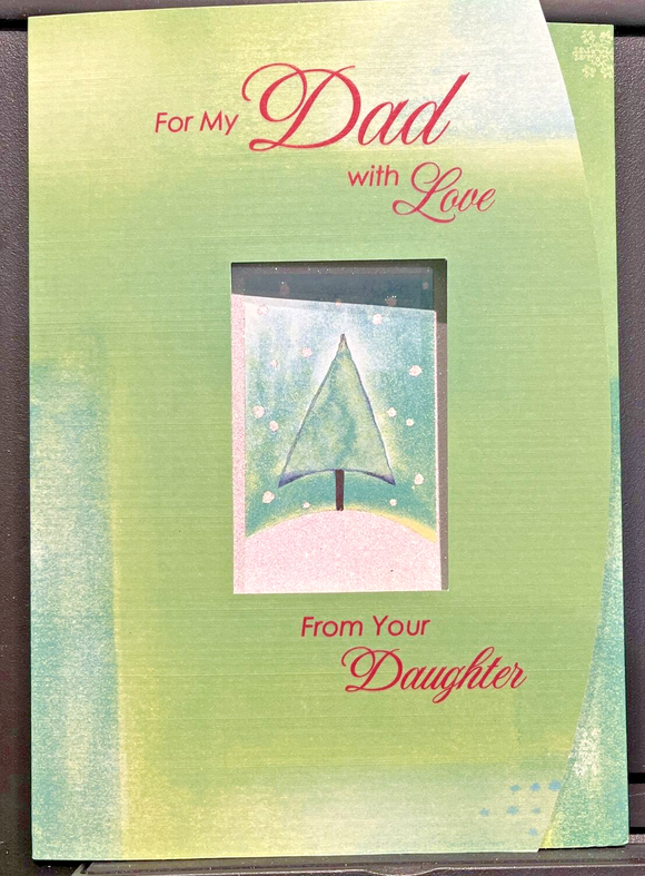 Merry Christmas Dad From Daughter Greeting Card w/Envelope