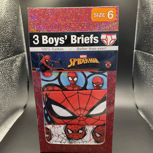 Spiderman 3 Pack Boys Briefs 100% Cotton Size 6