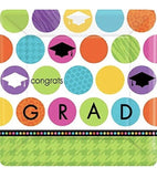 Colorful Commencement Congrats Grad Graduation Party 10" Square Banquet Plates