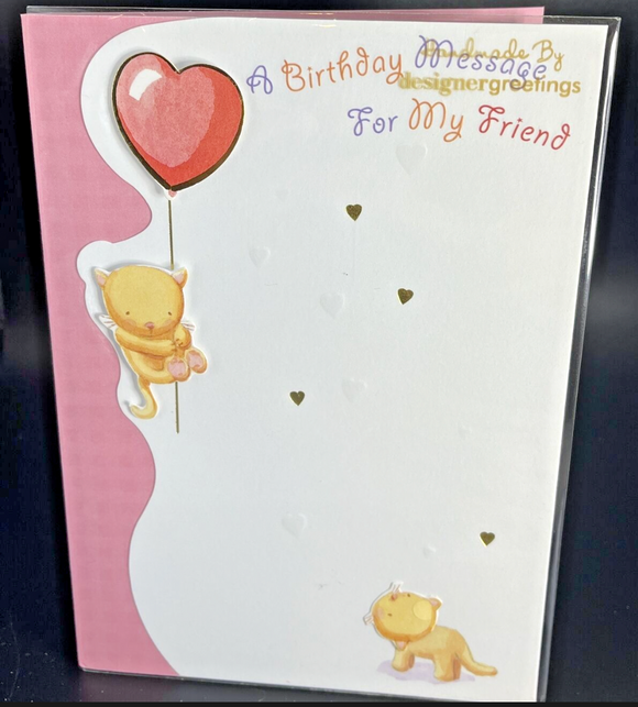 Special Friend 3D Birthday Greeting Card w/Envelope