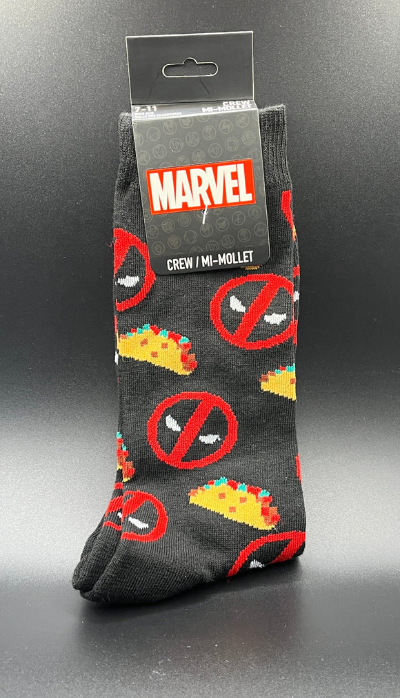 Marvel Deadpool Taco Crew Men's Sock Shoe Size 7-11