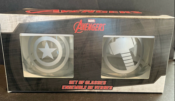 Marvel Avengers “Captain America & Thor” 2pk 10oz. Glass Set