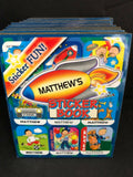 Personalized Name STICKER BOOK Stick With Us Boys Funky Groovy Stickers NEW