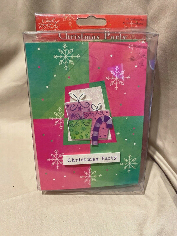 A Touch If Elegance Christmas Party Invitation 10 Ct NEW